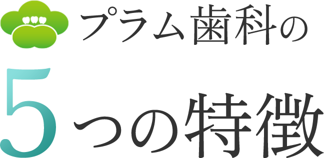 プラム歯科の5つの特徴